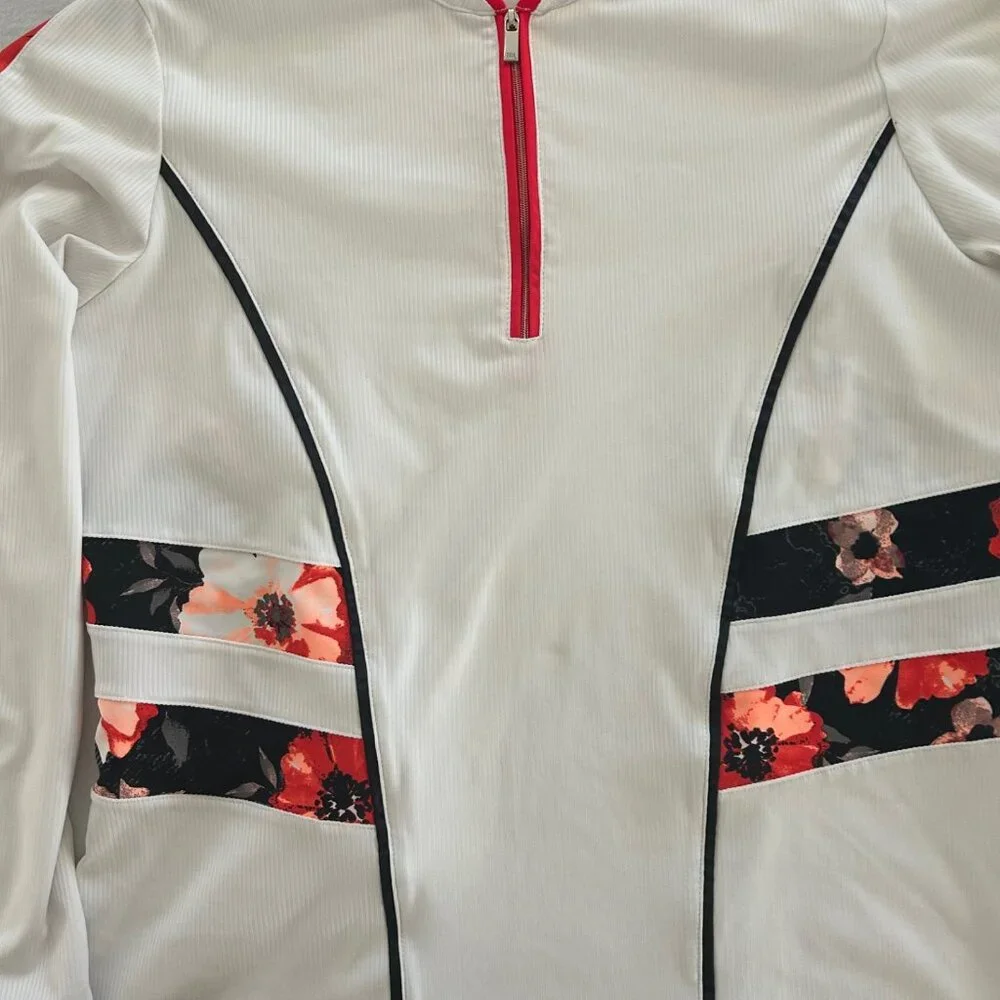 Tail Golf Shirt 1/4 Zip Pullover Golf SZL White Stretch Active Athleisure Sport - Picture 8 of 9